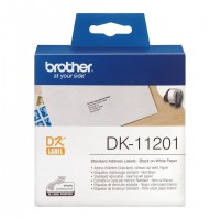 Banda etichete hartie Brother DK-11201, 29 mm x 90 mm, negru / alb, 400 et.