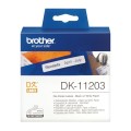 Banda etichete hartie Brother DK-11203, 17 mm x 87 mm, negru / alb, 300 et.