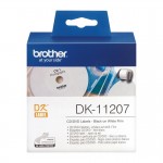 Banda etichete CD/DVD Brother DK-11207, diam. 58 mm, negru / alb, 100 et.