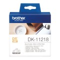 Banda etichete hartie Brother DK-11218, diam. 24 mm, negru / alb, 1000 et.