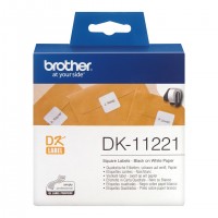 Banda etichete hartie Brother DK-11221, 23 mm x 23 mm, negru / alb, 1000 et.