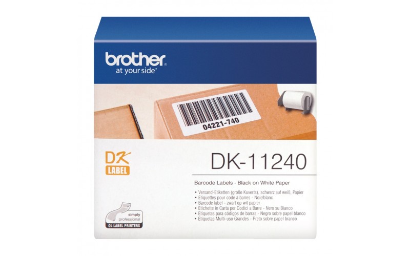 Banda etichete hartie Brother DK-11240, 102 mm x 50 mm, negru / alb, 600 et.