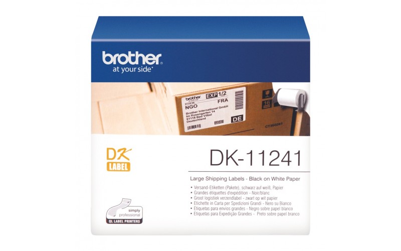 Banda etichete hartie Brother DK-11241, 102 mm x 152 mm, negru / alb, 200 et.