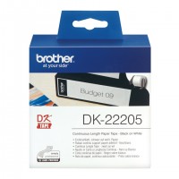 Banda continua hartie Brother DK-22205, 62 mm x 30.48 M, negru / alb