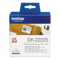 Banda continua hartie Brother DK-22225, 38 mm x 30.48 M, negru / alb