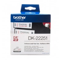 Banda continua hartie Brother DK-22251, 62 mm x 15.24 M, negru, rosu / alb