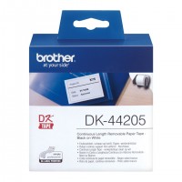 Banda continua hartie Brother DK-44205, 62 mm x 30.48 M, detasabila, negru / alb