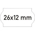 Rola etichete de pret ondulate, 26 x 12 mm, albe, 1500 et./rola