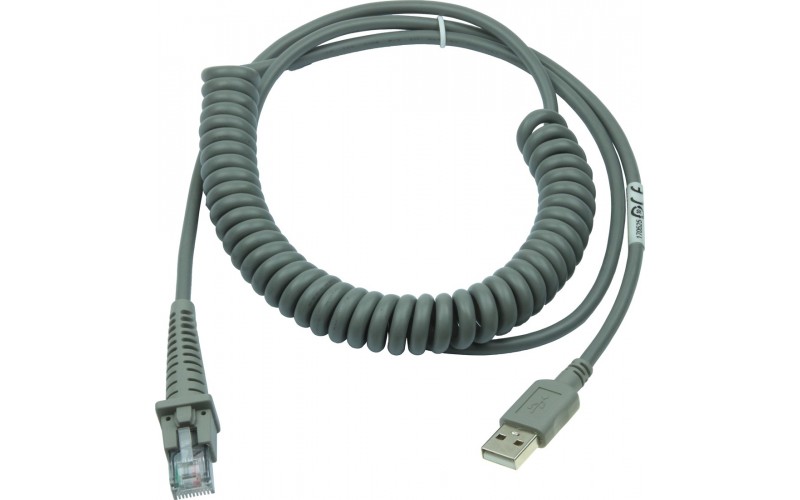 Cablu USB Datalogic 90A052043, pentru cititor coduri de bare, spiralat, 2.74 M