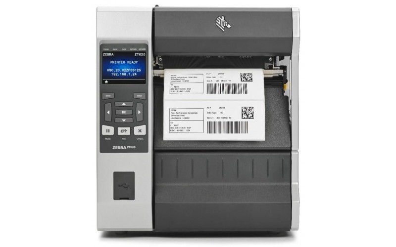 Imprimanta etichete Zebra ZT620, TT, 300 DPI, USB, USB Host, serial, LAN, Bluetooth, dispenser, rewinder